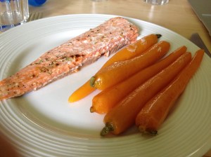 Carottes glacées et truite./ Photo DR Lexie Swing