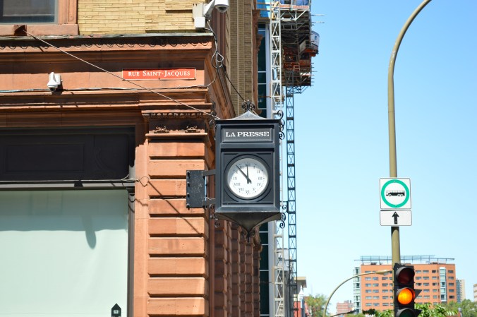 L'horloge du journal La presse./ Photo DR Lexie Swing